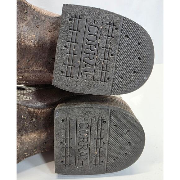 Corral Women's Sequin Wings & Cross Leather Western Cowboy Boots Square Toe 8W - Picture 15 of 15